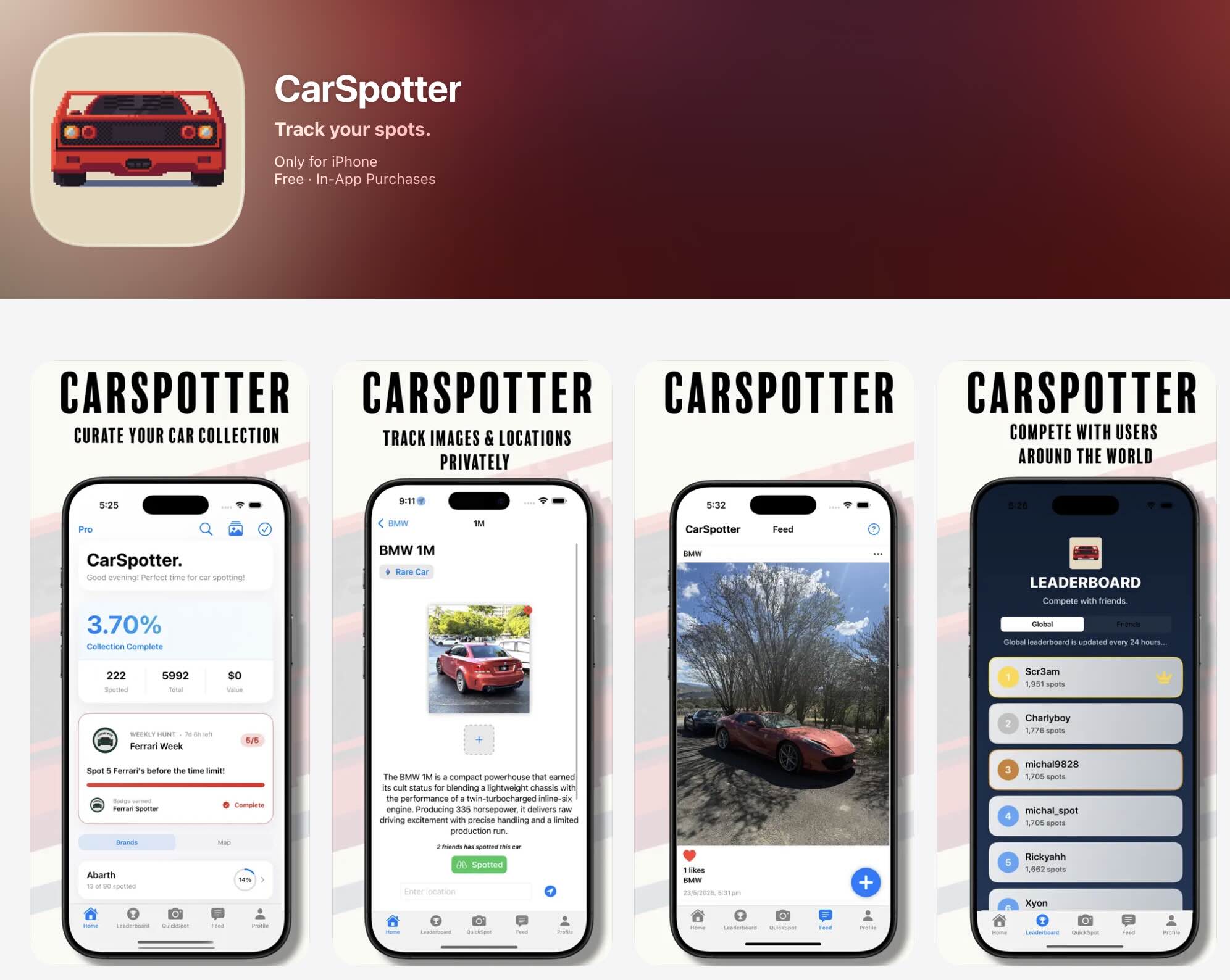 CarSpotter app screenshot