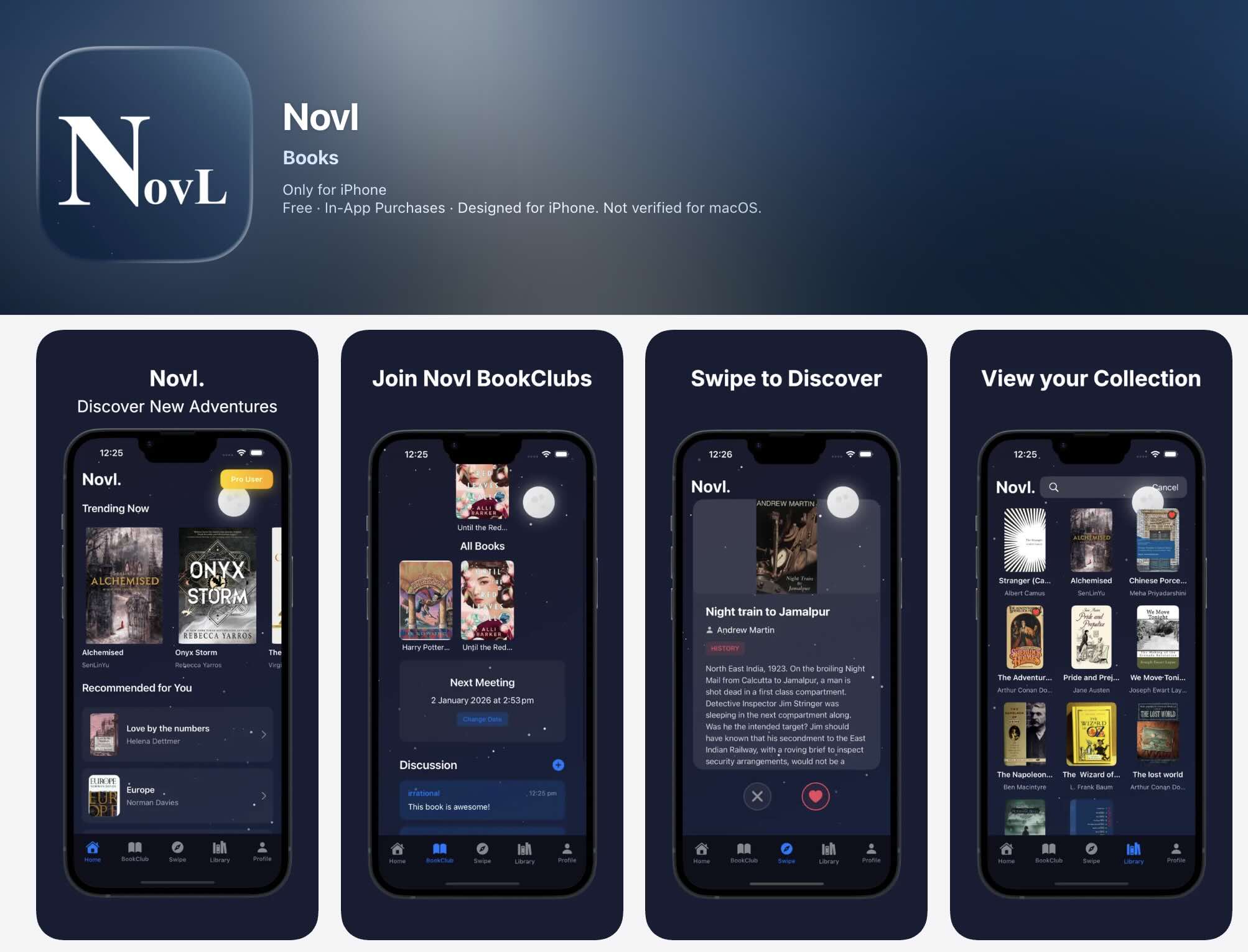 Novl app screenshot