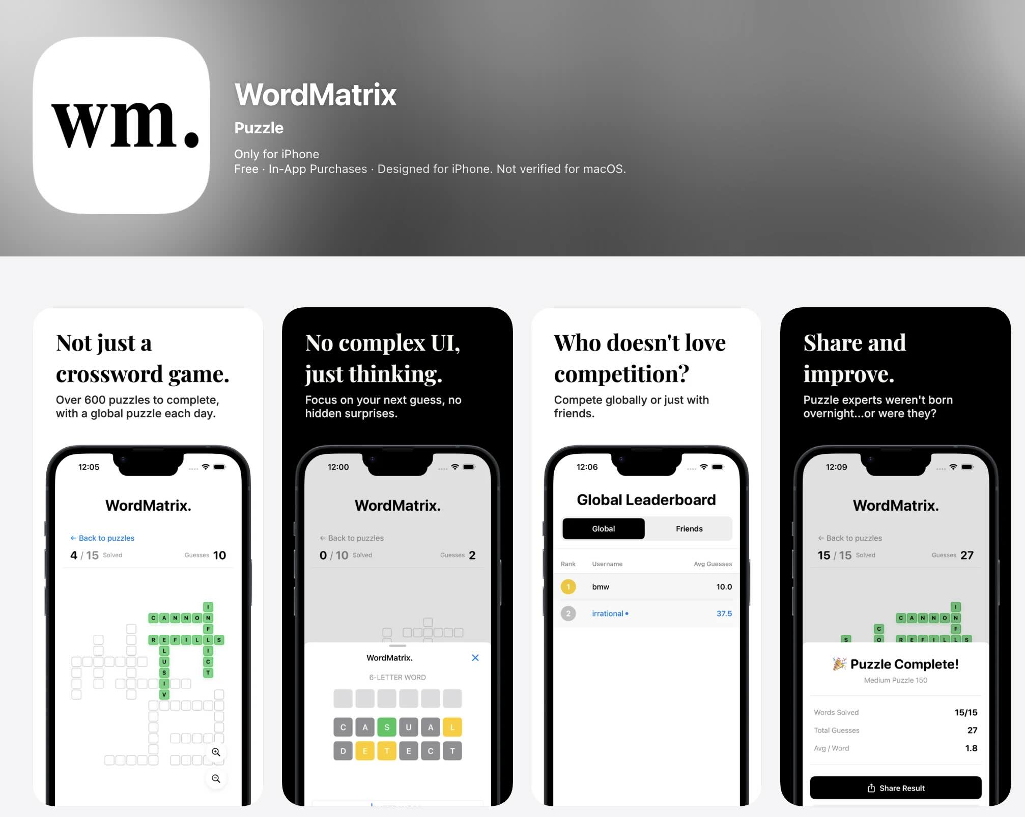 WordMatrix app screenshot